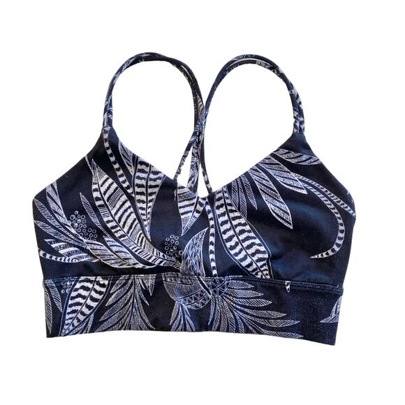 Joy Lab Leaf Print Strappy Cross Back Sports Bra XS - Picture 1 of 6